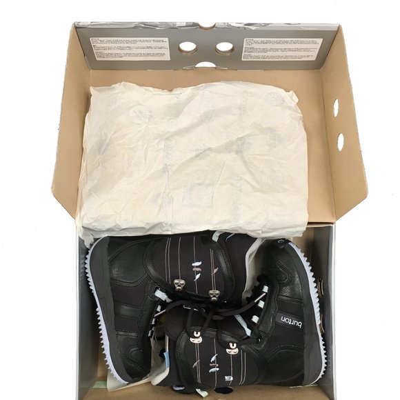 NEW Burton Lodi Womens Snowboard Boots!  Size 4 or 5 Euro 34 or 35  Black  Birds - Picture 1 of 2